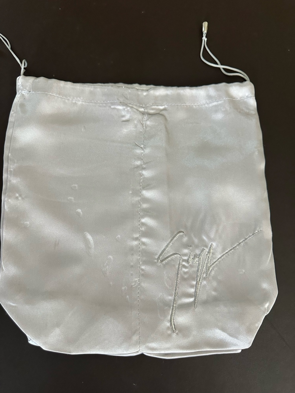 Giuseppe Zanotti White Satin Drawstring Dust Bag